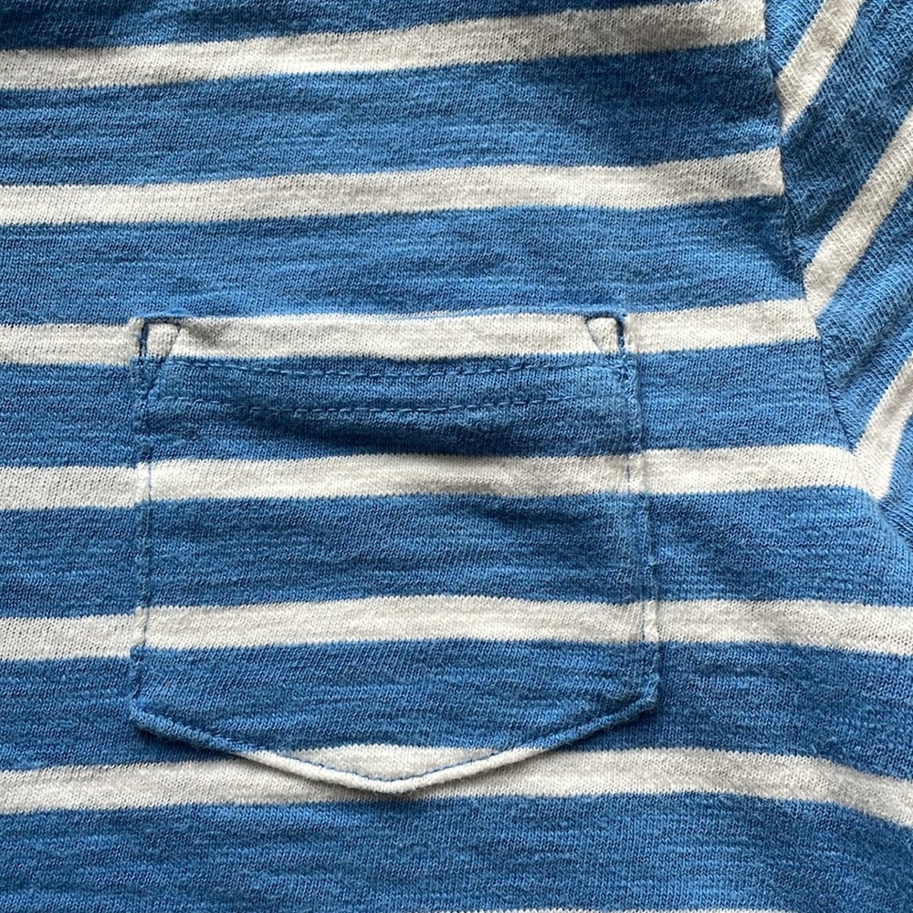 Janie and Jack Blue Stripe Shirt. Size 7 - Picture 3 of 4